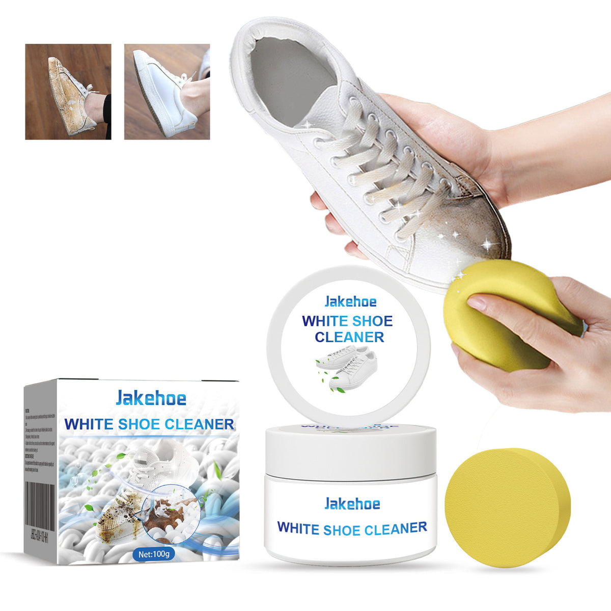 Multi-functional White Shoe Cleaner with Sponge
